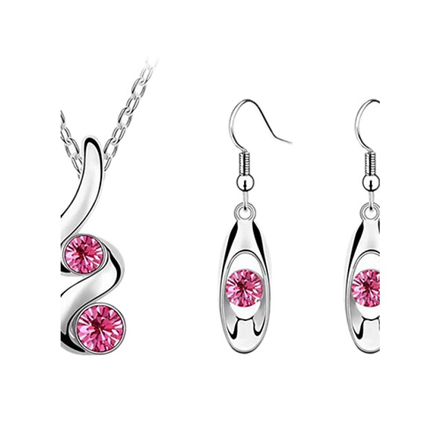  Kristall Schmuck-Set - Krystall, Österreichisches Kristall Einschließen Rosa / Marineblau / Transparent Für Party Geburtstag Verlobung / Ohrringe / Halsketten