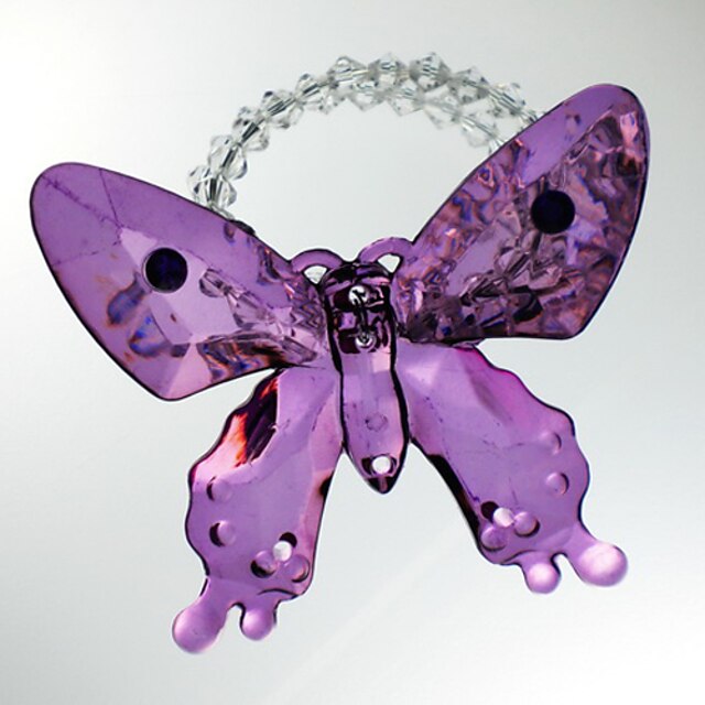  Perles de mariage de papillon Rond de Serviette Set de 6, acrylique Dia 4.5cm