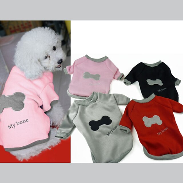  Hund Pullover Knochen Lässig / Alltäglich Winter Hundekleidung Welpenkleidung Hunde-Outfits Schwarz Rot Rosa Kostüm Baby Kleiner Hund für Mädchen und Jungen Hund Baumwolle XS S M L XL