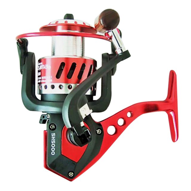  Fishing Reel Spinning Reel 5.0:1(SH1000/2000), 4.9:1(SH3000/4000), 5.5:1(SH5000/6000) Gear Ratio+9 Ball Bearings Sea Fishing / Bait Casting / Freshwater Fishing - SH1000/2000/3000/4000/5000/6000