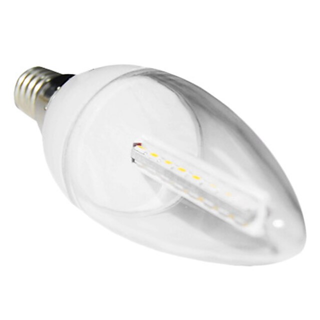  E14 LED svíčky C35 28 lED diody SMD 3022 Teplá bílá 420lm 2700K AC 220-240V 