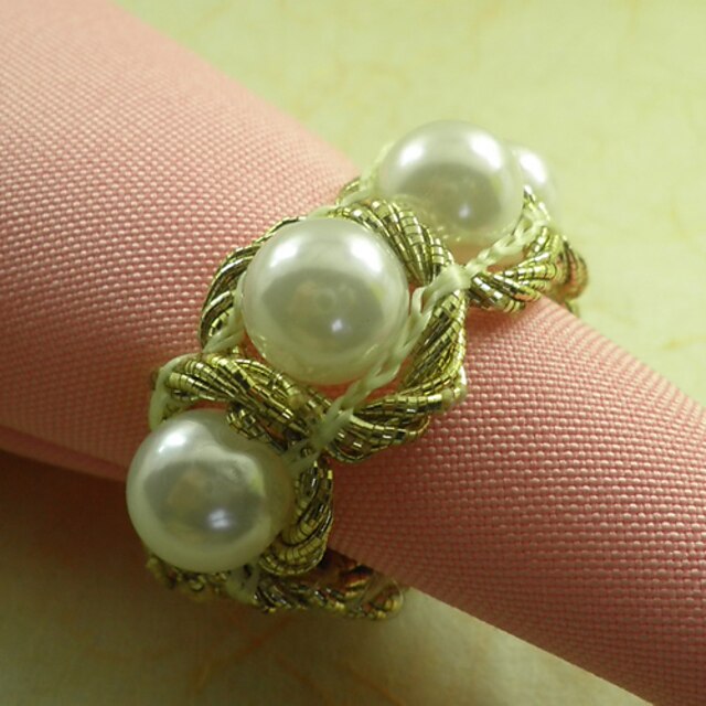  Palace Pearl Svatební ubrousky Ring Set of 6, průměr 4,5 cm