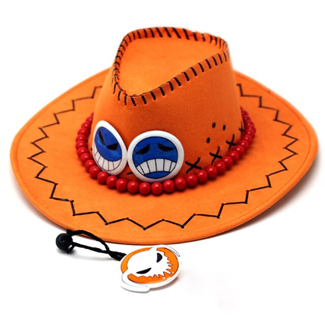  Sombrero / Gorra Inspirado por One Piece Portgas D. Ace Animé Accesorios de Cosplay Tapa / Sombrero Cuero de PU Hombre nuevo