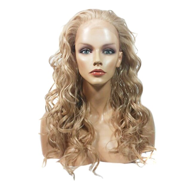  Nyörilliset Tyylikäs Long Curly lämmönkestävä synteettinen Peruukki (Blondi)