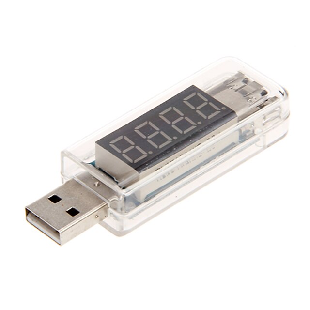  Voltage And Current Detector With USB Port (Transparent White)