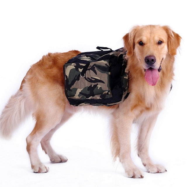  Dog Dog Backpack Dog Saddle Bag Camo / Camouflage Nylon Husky Labrador Alaskan Malamute Green