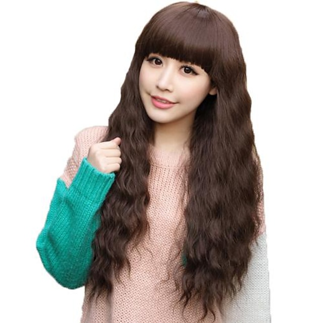  Synthetic Wig Layered Haircut With Bangs Women's Synthetic Hair Daily