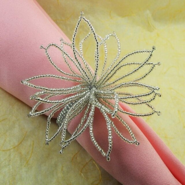   Krásný korálků Květinová ubrousek Ring, sklo Beades, 4,5 cm, sada 12,