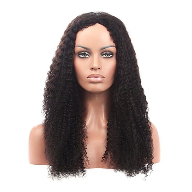  Paryk Kinky Curly Paryk Natural Hairline Afro-amerikansk paryk 100 % håndbundet Dame Blondeparykker af menneskehår / Kinky Krøller / Krøllet