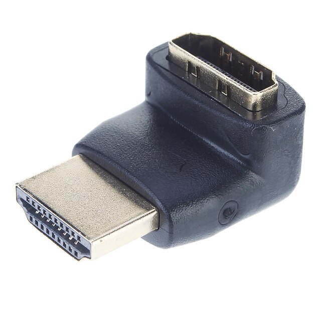  Hi-Quality HDMI maschio a femmina 90 gradi Adattatore placcato oro gomito connettore (nero)