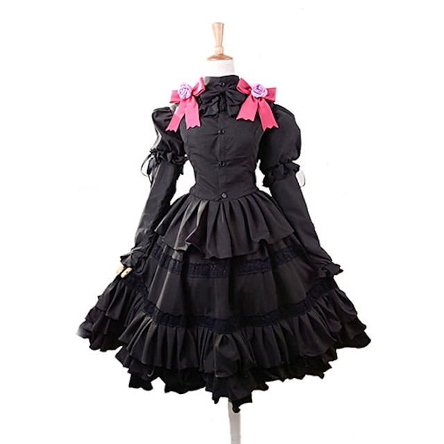  Inspired by Date A Live Kurumi Tokisaki Anime Cosplay Costumes Japanese Cosplay Suits Dresses Bowknot Top Skirt Headband For Women's
