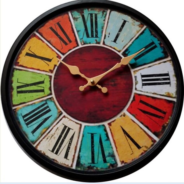  Retro Wood Round Inspirational Indoor AA Decoration Wall Clock Analog No