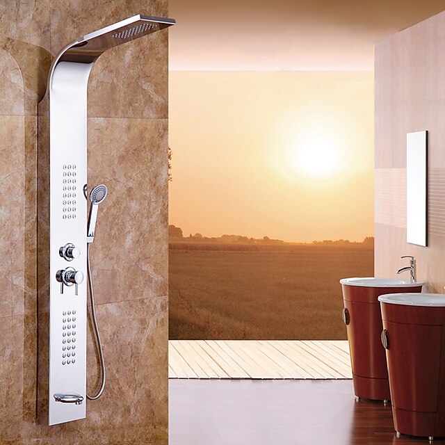  Shower Faucet Set - Rain Shower Contemporary Chrome Wall Mounted / Stainless Steel