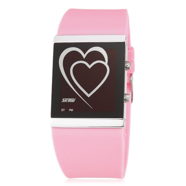  Women's Wrist Watch LED Silicone Band Heart shape / Fashion Black / White / Blue / Two Years / Maxell626+2025