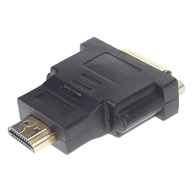  DVI 24 +5 hembra adaptador convertidor de HDMI Macho Oro (Negro)