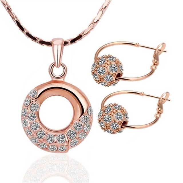  Women's Crystal Jewelry Set - Rose Gold, Diamond, Imitation Diamond Screen Color