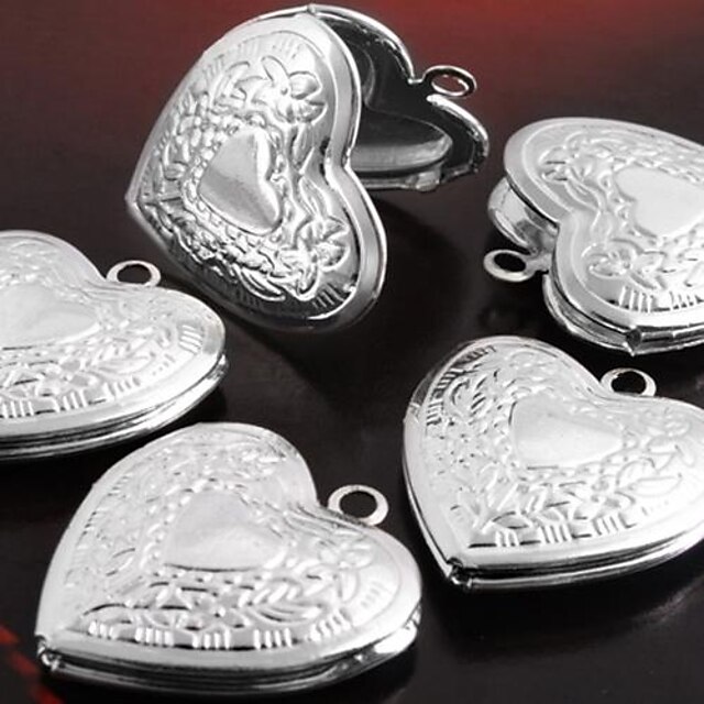  Pendentif de collier Pendentif Forme de Coeur Forme de Fleur Plaqué argent Amour Cœur Sculpté Bijoux Pour Soirée Quotidien Décontracté