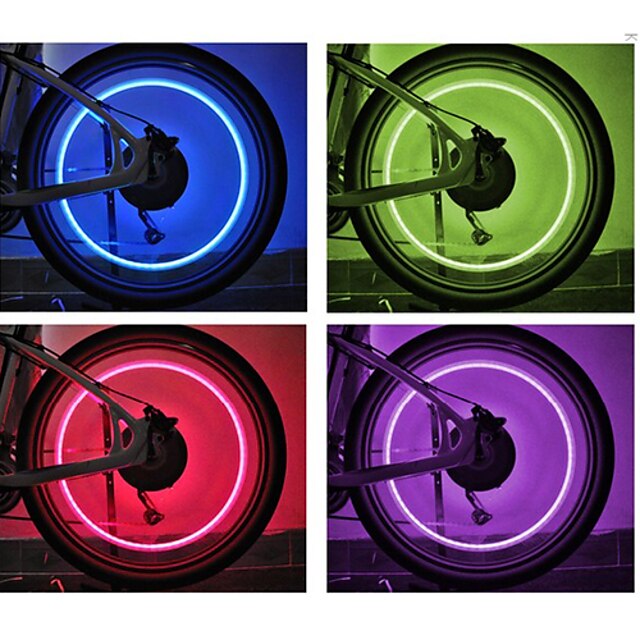  LED Luzes de Bicicleta Luzes de Bicicleta Luzes de Tampa de Válvula luzes da roda Ciclismo Baterias Bateria Ciclismo - FJQXZ / IPX-4