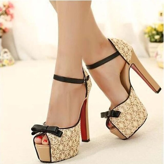  Women's Shoes Two-Pieces Lace High Heel Peep Toe Sandal More Color Available