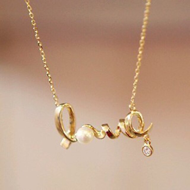  Women's White Pendant Necklace Princess Heart Love Simple Style Alloy Necklace Jewelry For Party Daily Casual