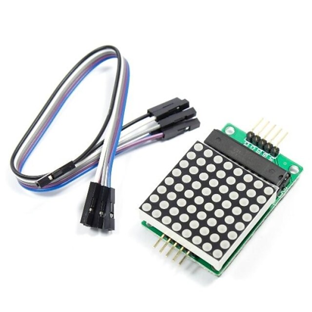  MAX7219 red dot matrix-module met 5-dupont lijnen voor (voor Arduino) (werkt met officiële (voor Arduino) boards)