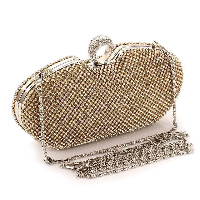  Women's Bags Metal Evening Bag Crystal / Rhinestone Wedding Bags Party Event / Party Black Gold Silver
