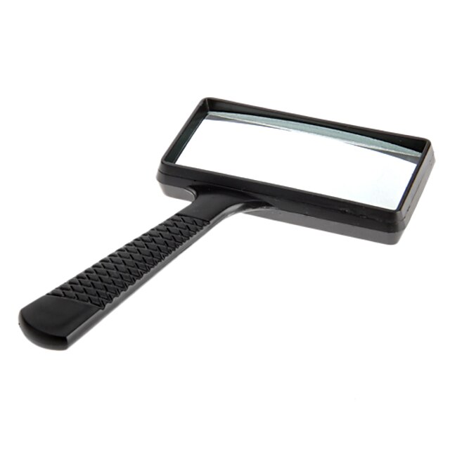  5X Rectangle Handheld Magnifying Glass Magnifier Microscope Plastic Black