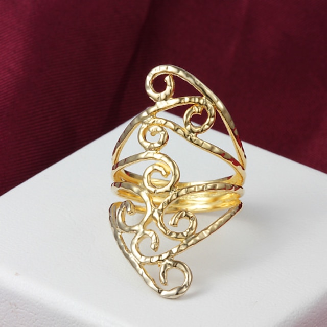  Høy kvalitet Amazing Gold Plated Uregelmessig Pierced kvinner Ring