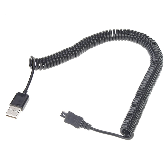  Άνοιξη κουλουριασμένο USB 2.0 σε Micro USB δεδομένων / Sync / φορτιστή / Cable (3Μ, Μαύρο)
