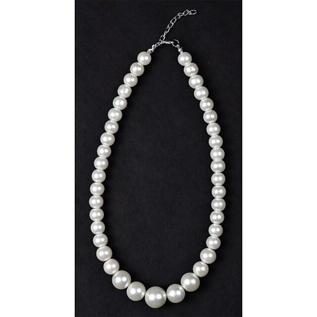  Women's Pearl Beaded Necklace Pearl Necklace Pearl Imitation Pearl Silver / Black Ivory Necklace Jewelry For Wedding Casual Daily