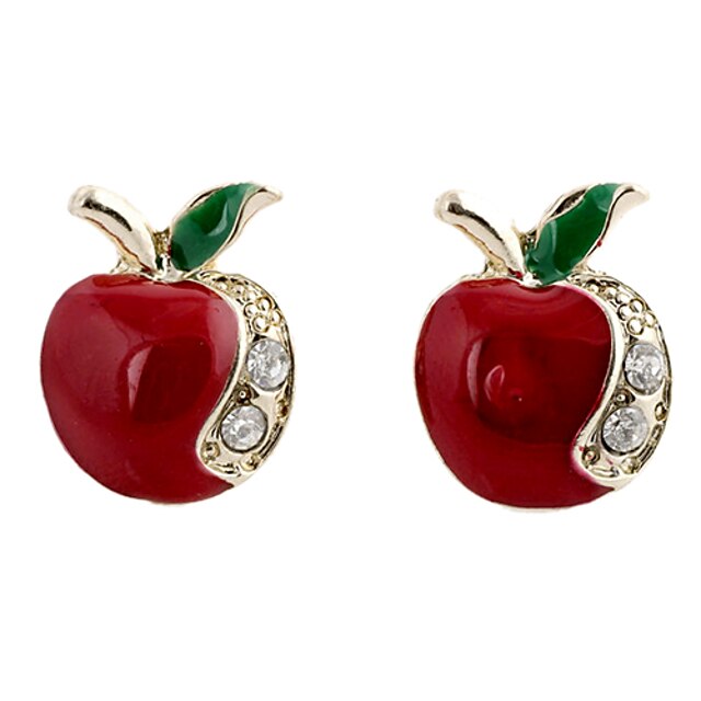  Damen Ohrstecker Apple damas Luxus Modisch Strass Diamantimitate Ohrringe Schmuck Für Party Alltag Normal Sport