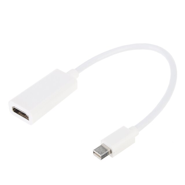  mini display port dp til lyd 1080p konverter kabel adapter for mac macbook pro air (hvit)