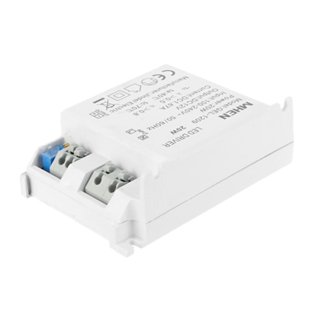  20w 1.66a input ac100-240v output dc12v led driver 1pcs licht accessoire