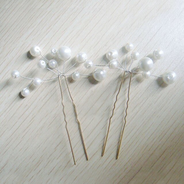  Crystal / Imitation Pearl / Fabric Tiaras / Hair Pin with 1 Piece Wedding / Special Occasion / Party / Evening Headpiece
