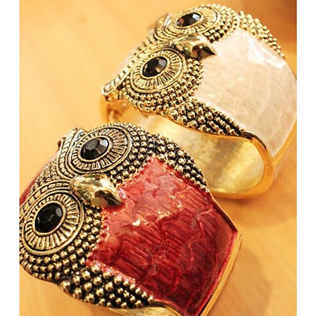  Canlyn Women's Fashion Wide Owl Pattern Bracelet