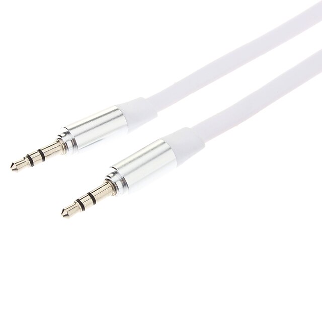  3,5 mm Male Male Audio Connection plochý kabel (bílý, 1m)