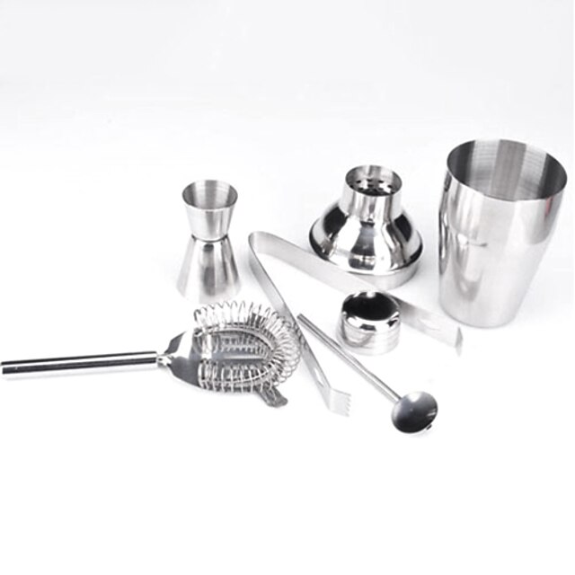  5pcs Stainless Steel Cocktails Shaker Starter Kit Set
