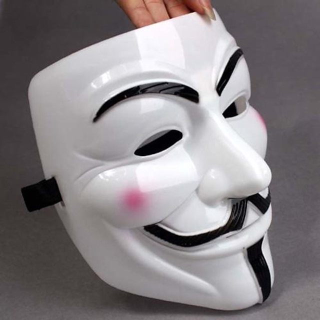 Thicken White Mask V For Vendetta Full Face Scary Cosplay Gadgets for Halloween Costume Party
