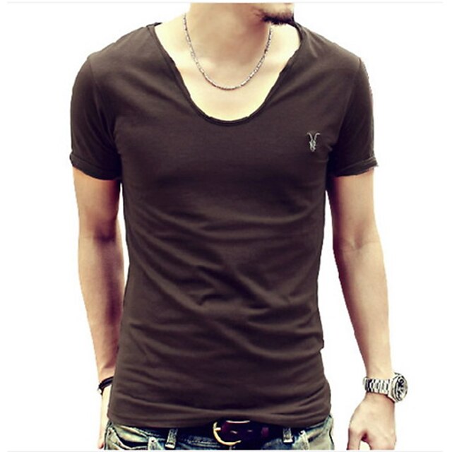  Men'S Lycka V-Neck Slim Long Sleeve T-Shirt