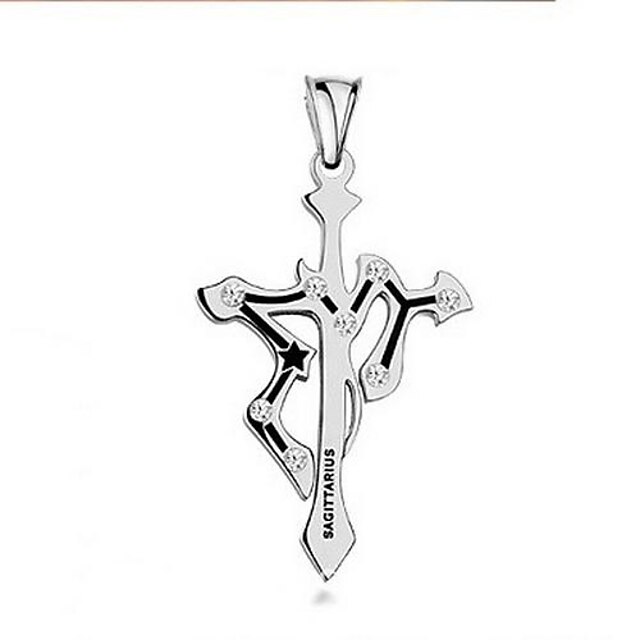  Men's Pendant Necklace Stainless Steel Cross Christ Silver Necklace Jewelry For Christmas Gifts Daily Casual Sports