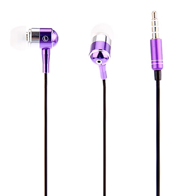  J903 3.5mm Stylish Zipper In-Ear Headphone with Mic(Purple)