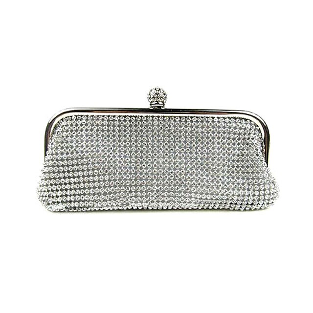  Women's Crystals / Crystal / Rhinestone Evening Bag Rhinestone Crystal Evening Bags Nylon Gold / Black / Silver / Wedding Bags / Wedding Bags