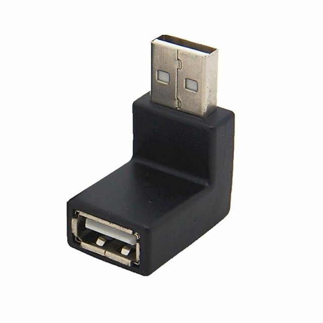   Detalles acerca de USB 2.0 un varón a una hembra de extensión hacia abajo en ángulo de 90 grados adaptador de conector