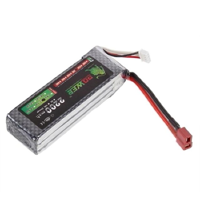  Lion 11.1V 2200mah 30C Lipo Battery Power pour l'hélicoptère RC modélisme voiture 450 3D (T Plug)