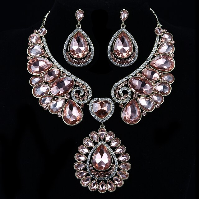  Fashion Wings Diamond smykker sæt (halskæde, øreringe)