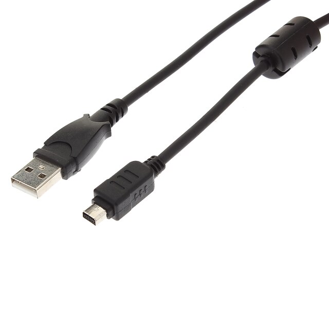  Cablu USB 12P pentru Olympus CB-USB5 FE SP Stylus Series (negru, 1,5 M)