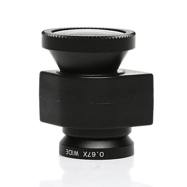  3-in-1 0,67 x groothoek lens fisheye180 graden lens macro lens voor de iPhone 5 / 5s-zwart