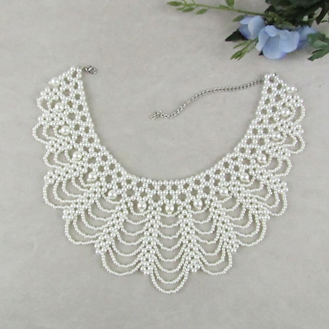  Women's Pearl Collar Necklace Seed Pearls Ladies Elegant Fashion Vintage Pearl Imitation Pearl White Necklace Jewelry 1pc For Wedding Party Special Occasion Birthday Gift Daily