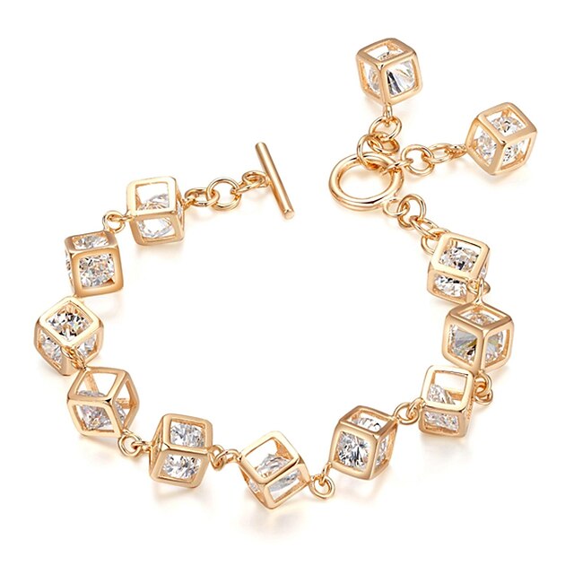  Women's Charm Bracelet - Crystal, Gold Plated Bracelet Silver / Golden For Wedding / Party / Daily / Casual