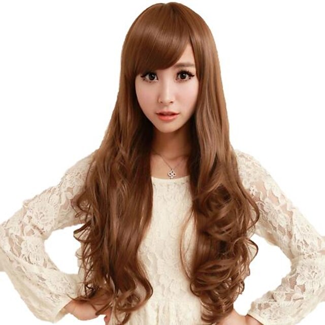 Roll Capless Side Bang Synthetic Stylish Long Wavy Wigs 3 Colors Available 2023 Us 13 18